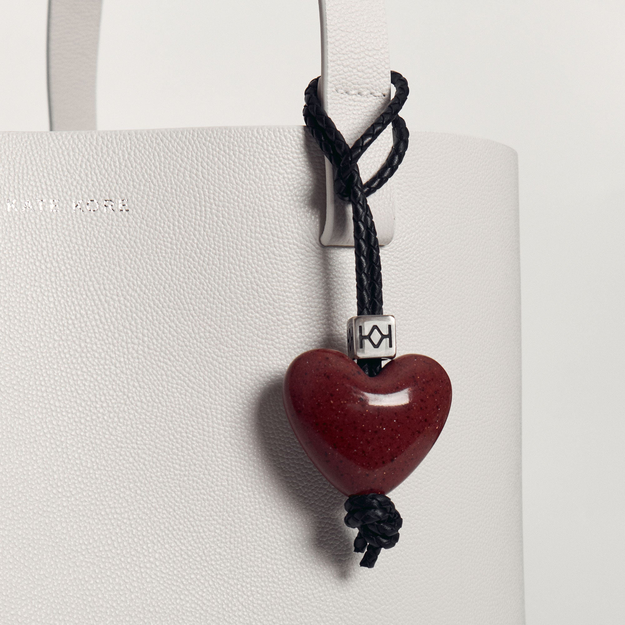 Bag Charm Red Stone Heart