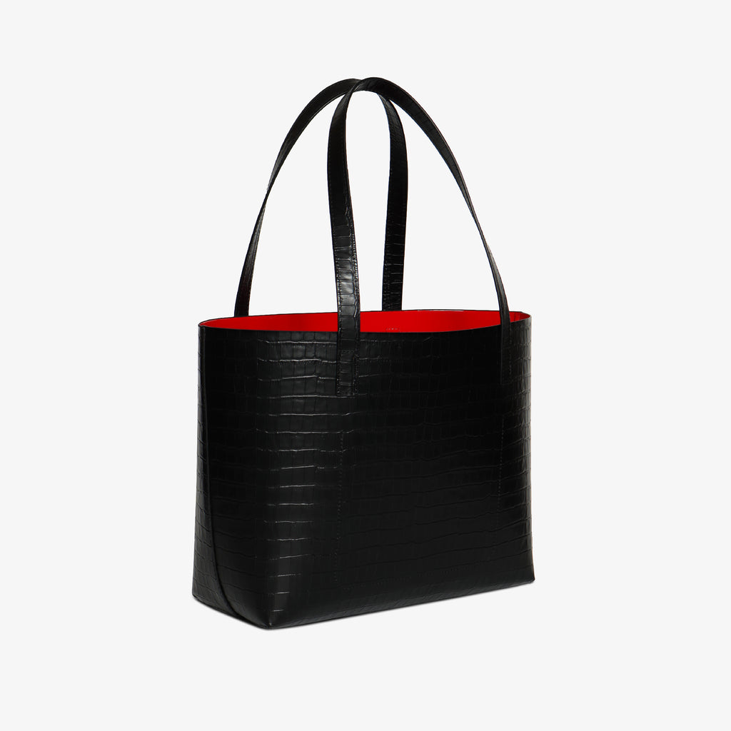 Croco Tote Black / Rossa