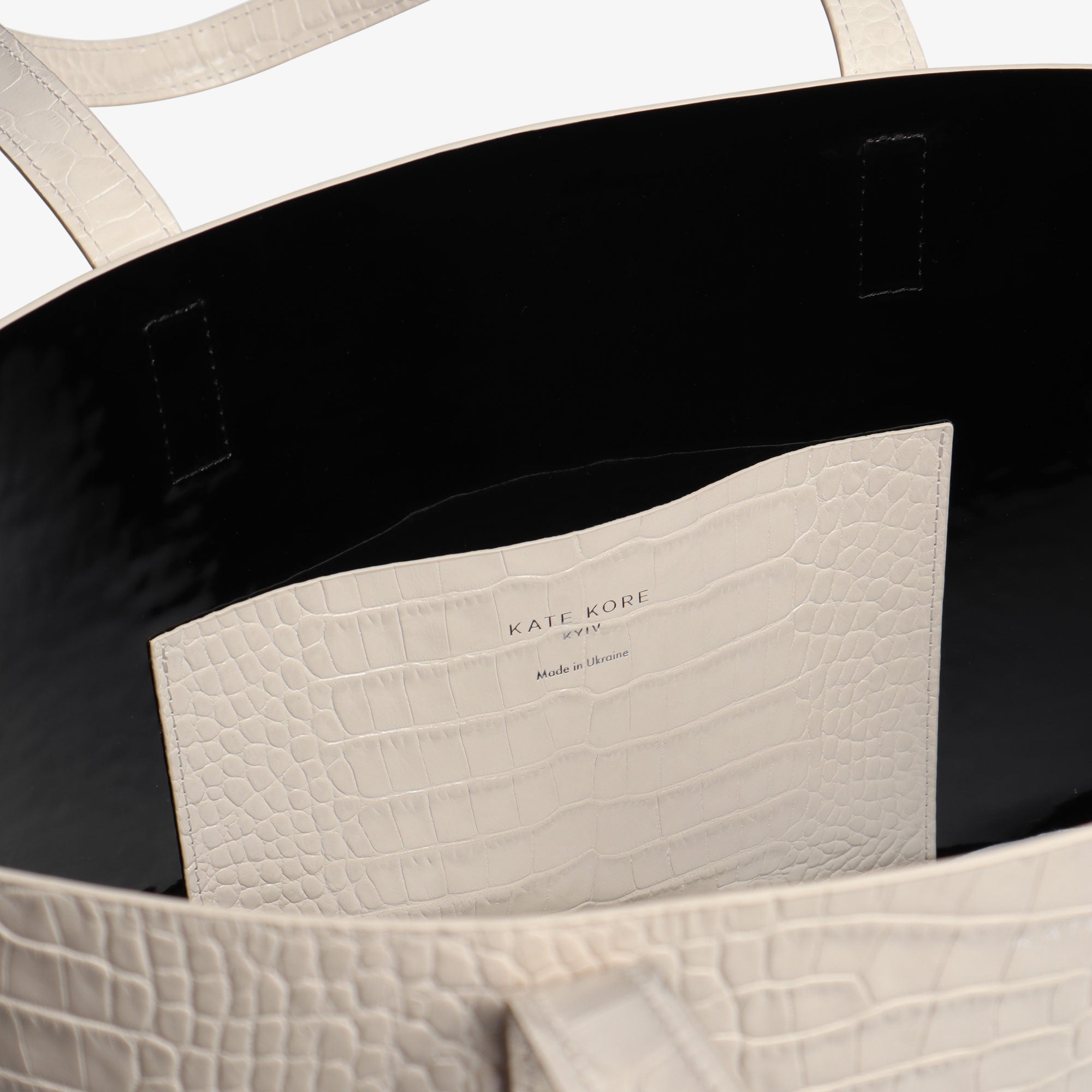 Croco Tote Ivory