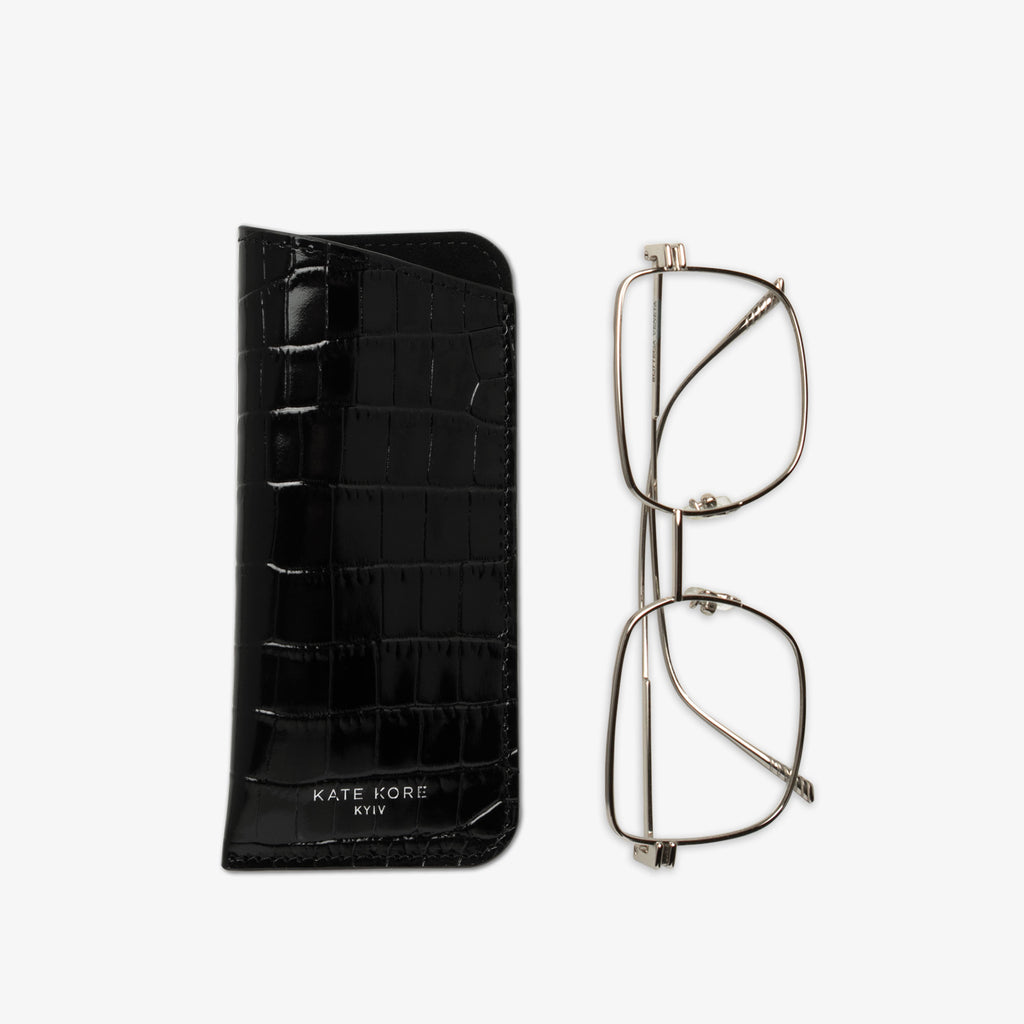 Glasses Cover Croco Black