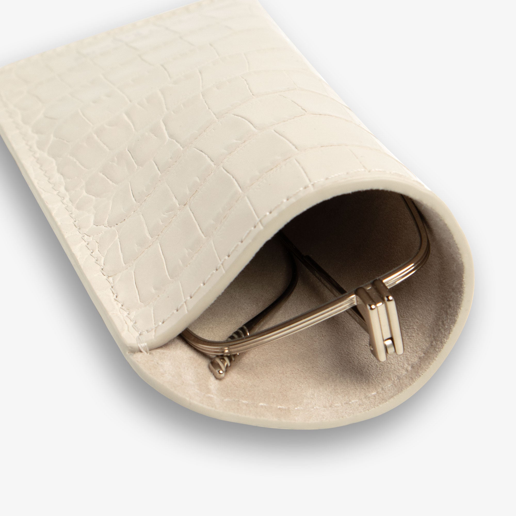 Glasses Cover Croco Ivory