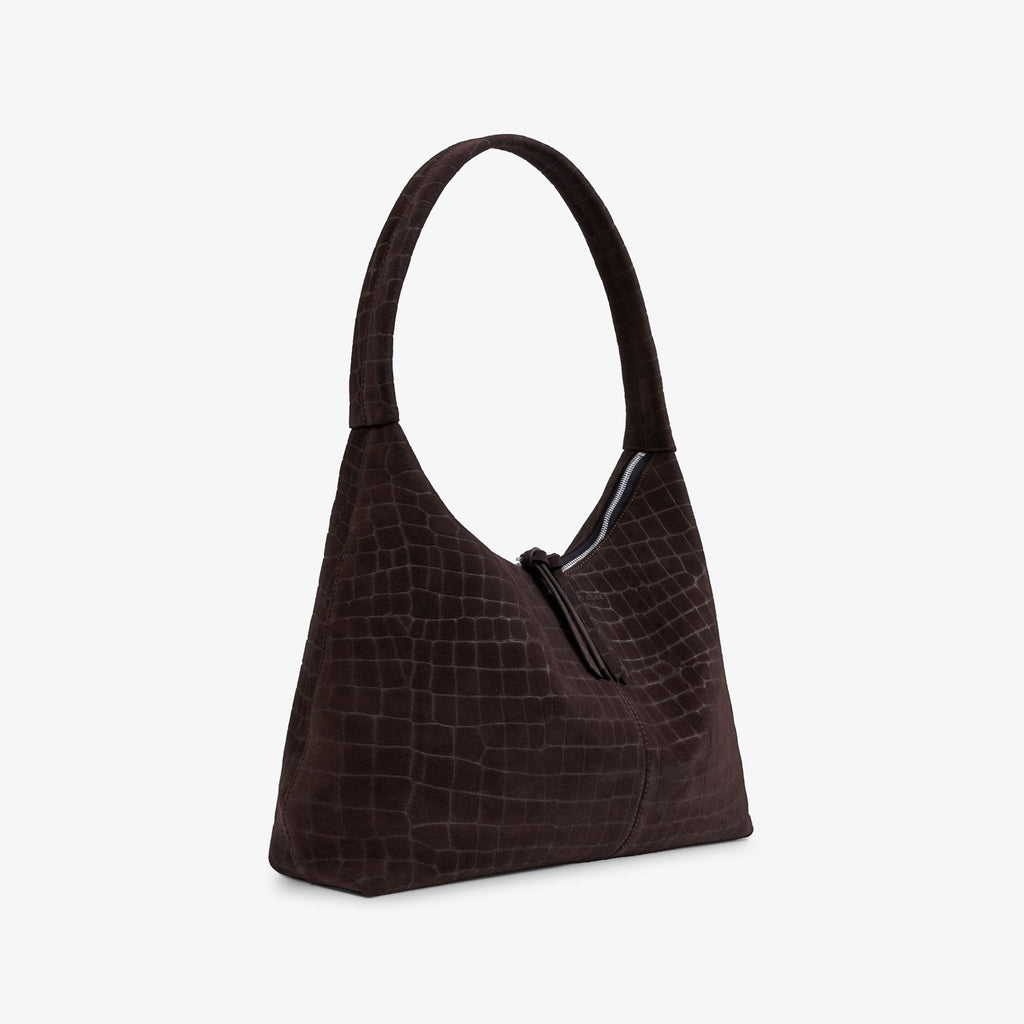 Hobo Croco Chocolate Suede