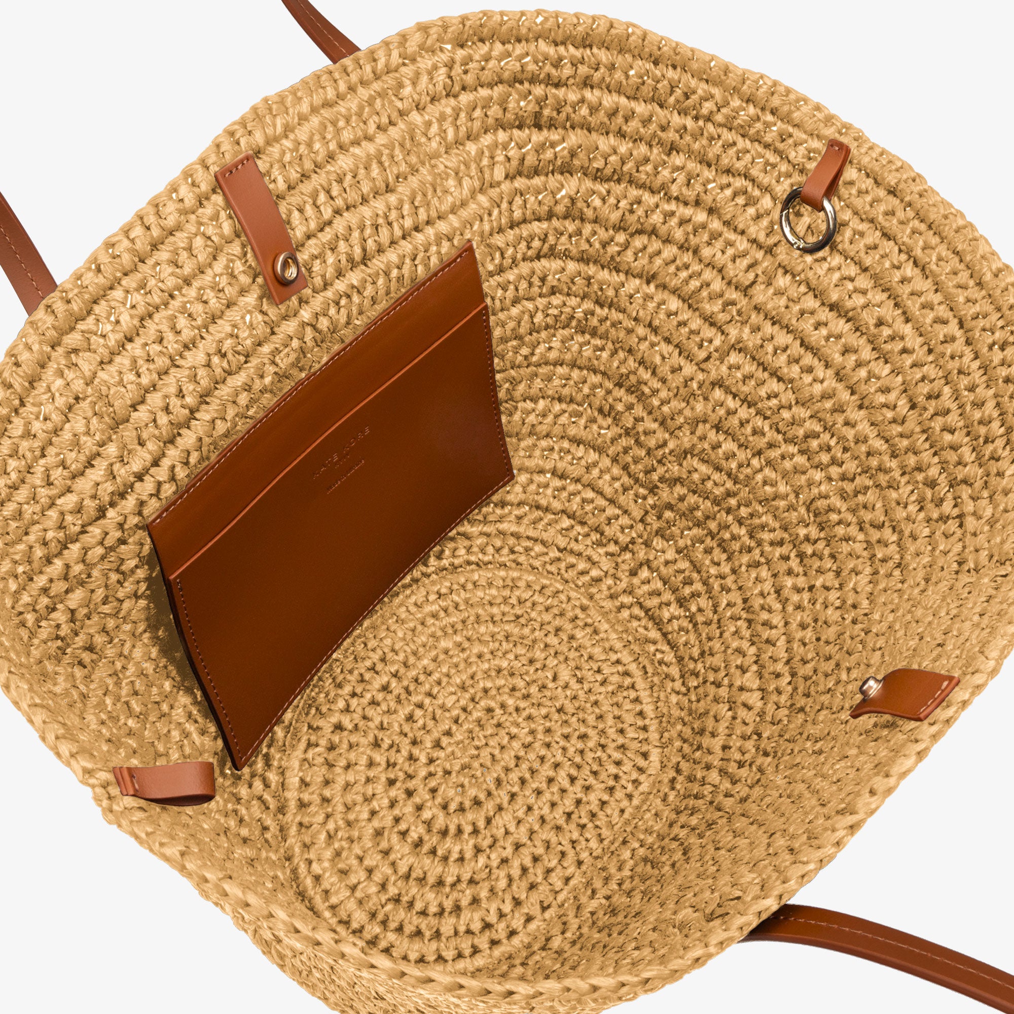Logo Raffia Tote Natural/Almond