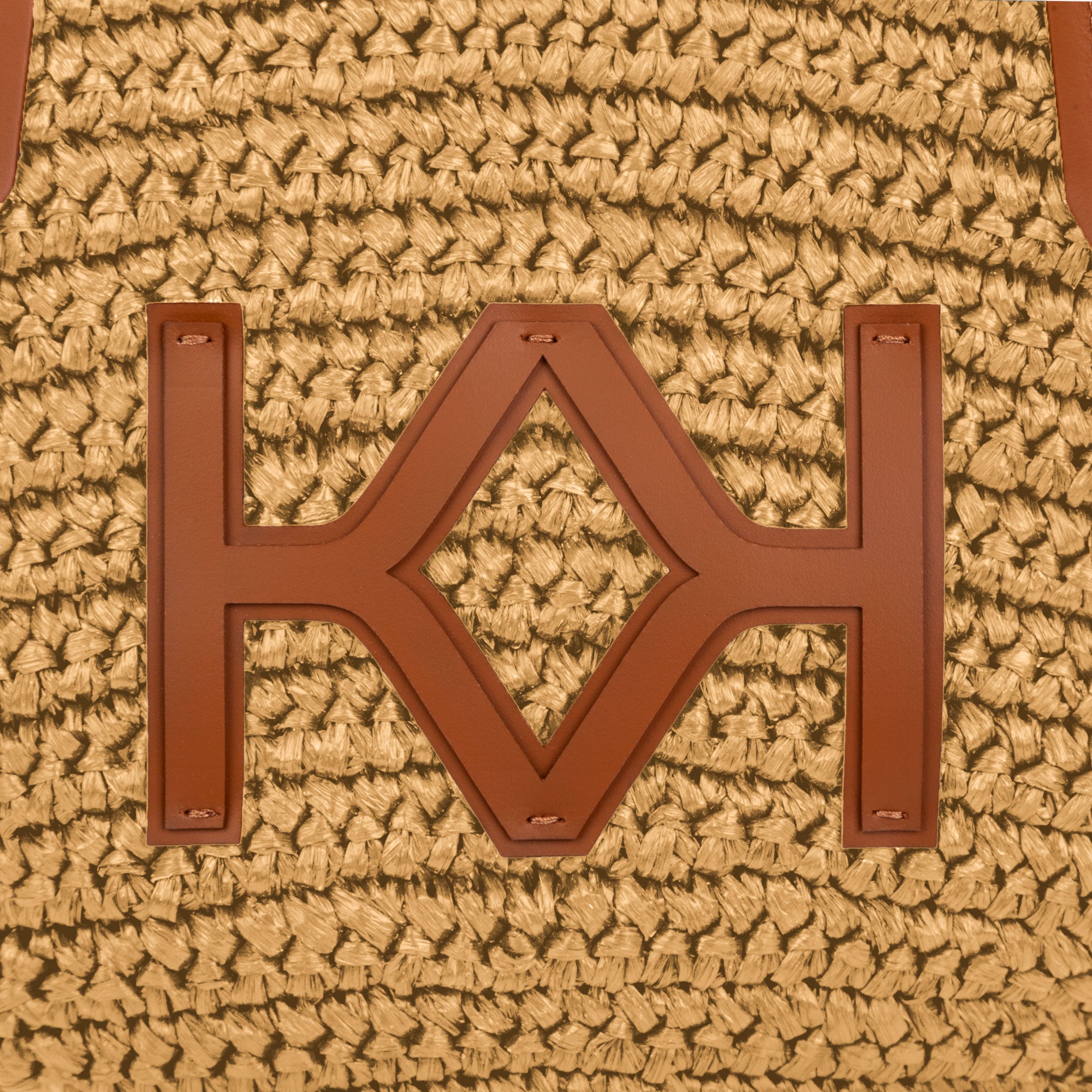Logo Raffia Tote Natural/Almond