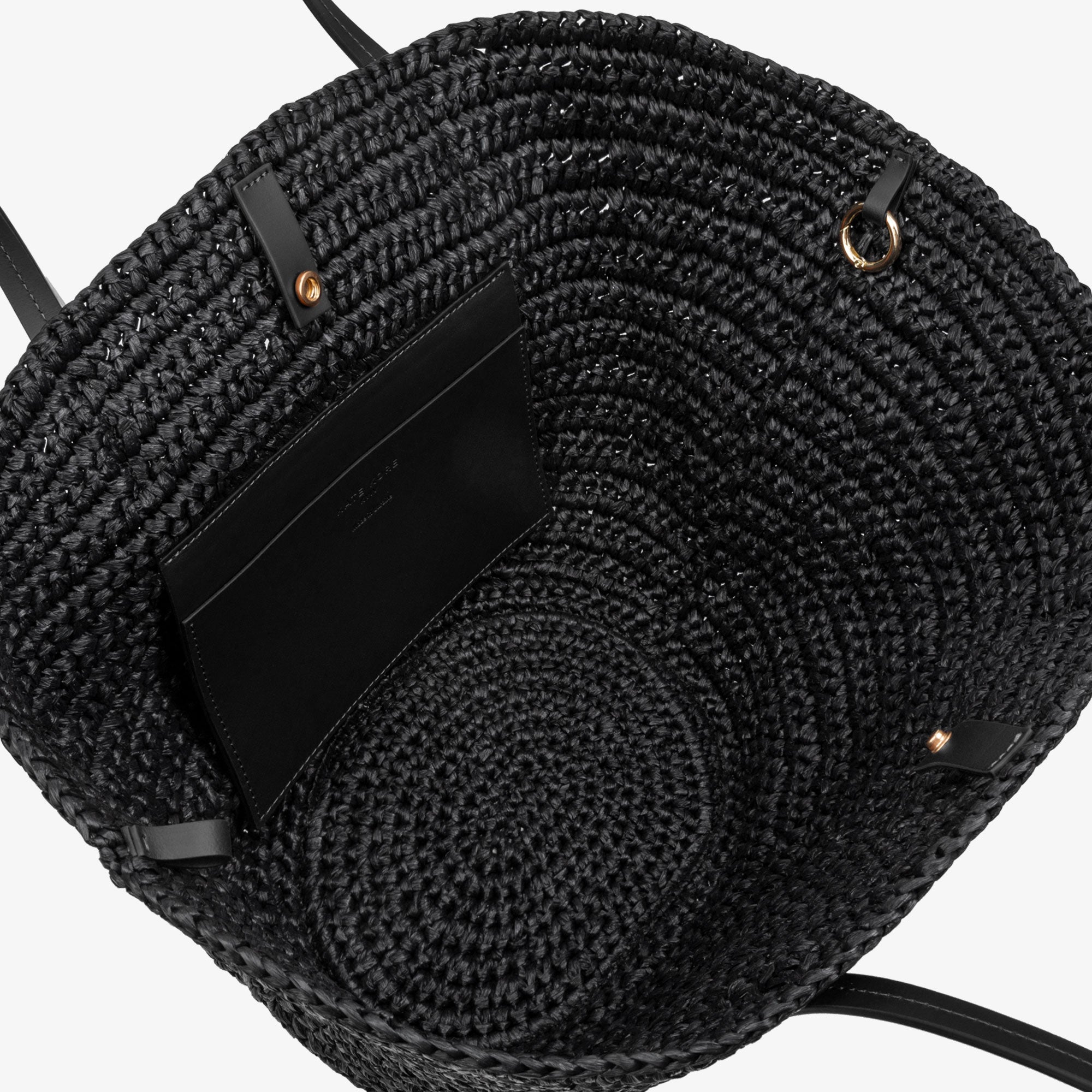 Logo Raffia Tote Black