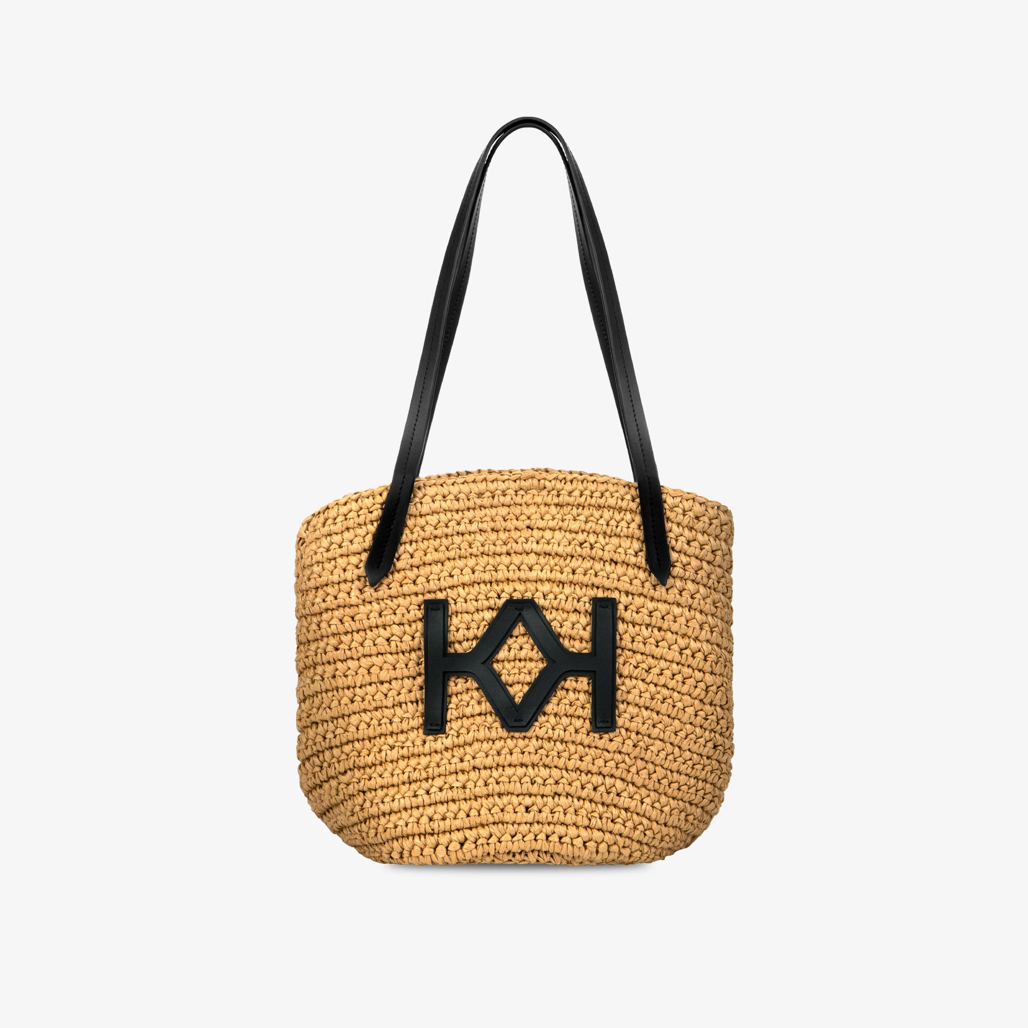 Logo Raffia Tote Natural