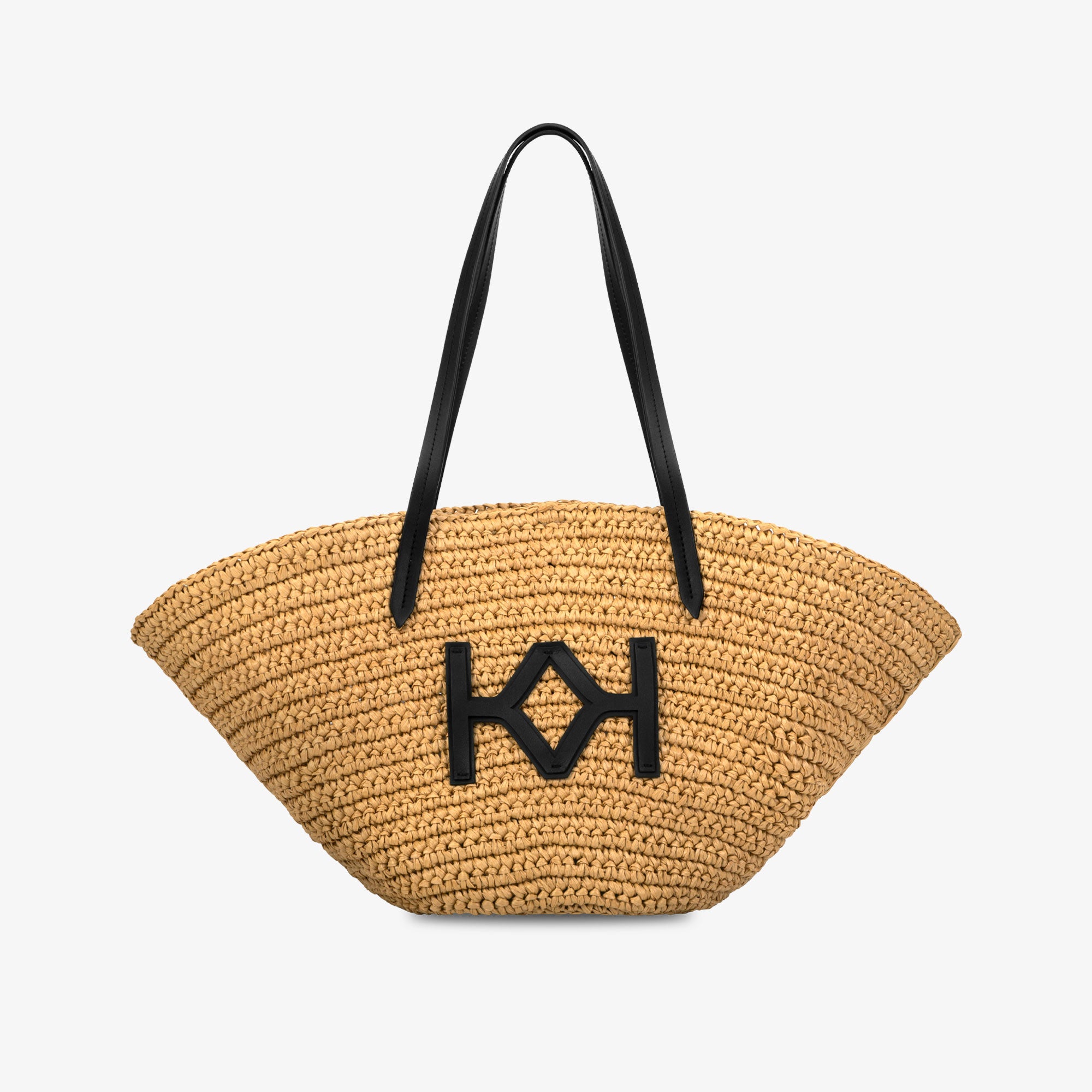 Logo Raffia Tote Natural