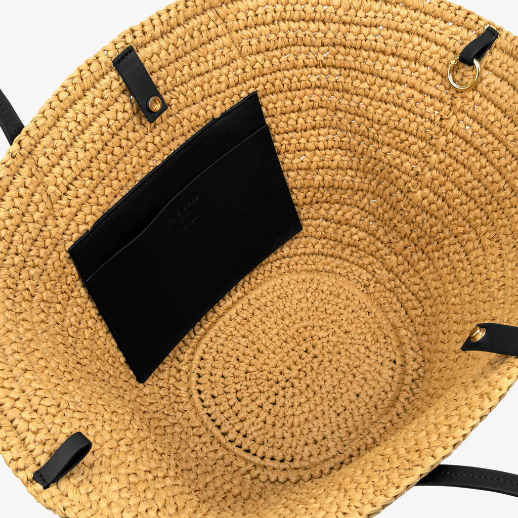 Logo Raffia Tote Natural