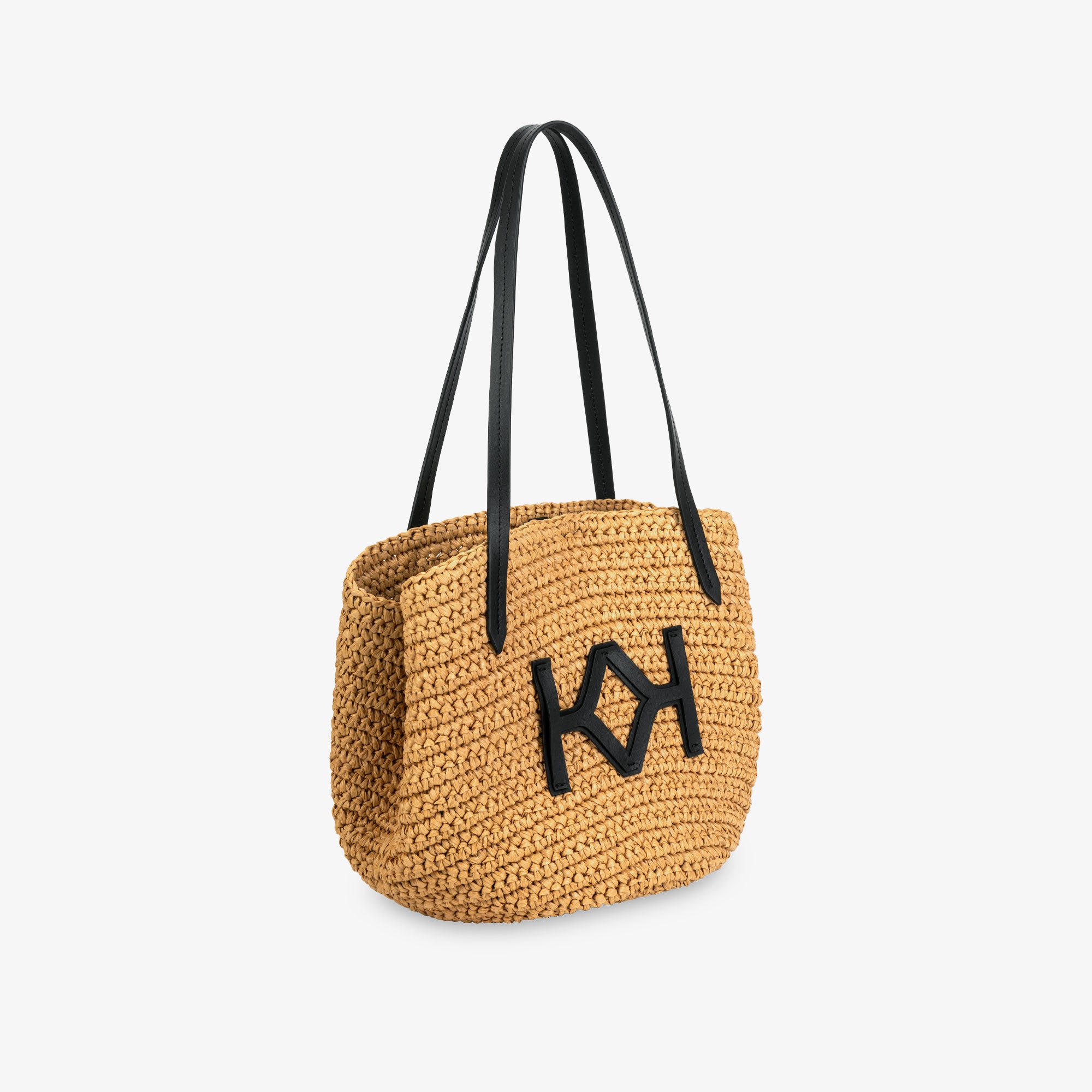 Logo Raffia Tote Natural
