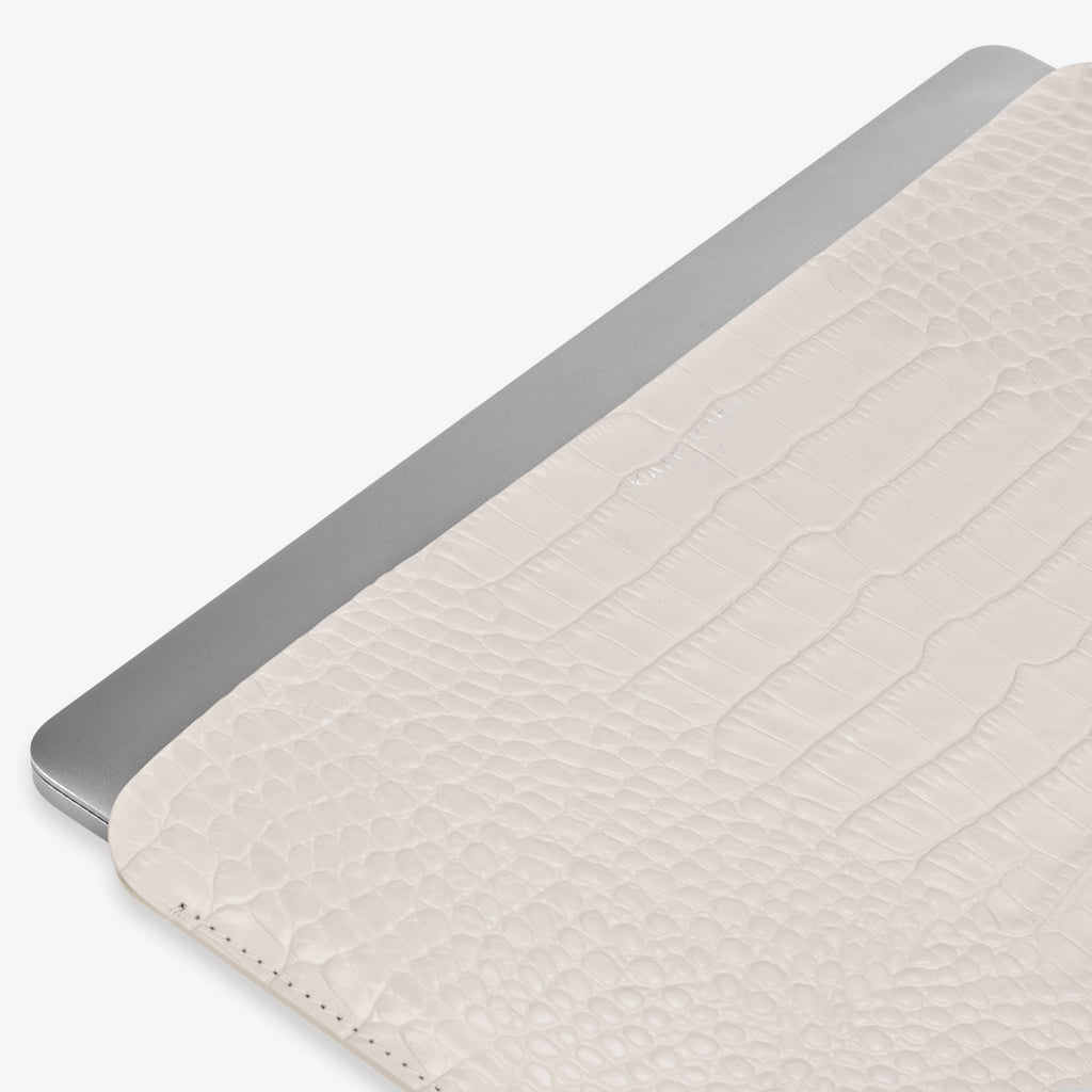 Laptop Sleeve Croco Ivory