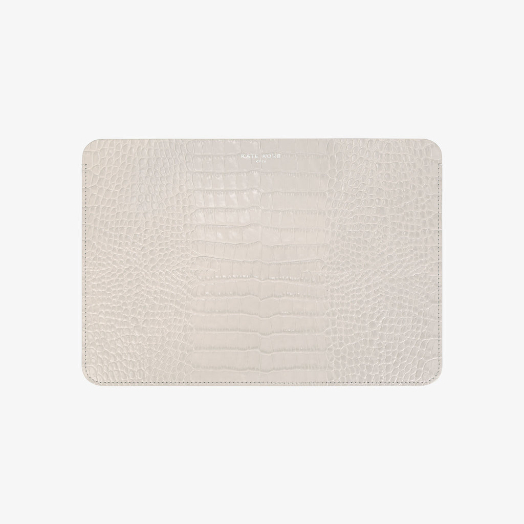 Laptop Sleeve Croco Ivory