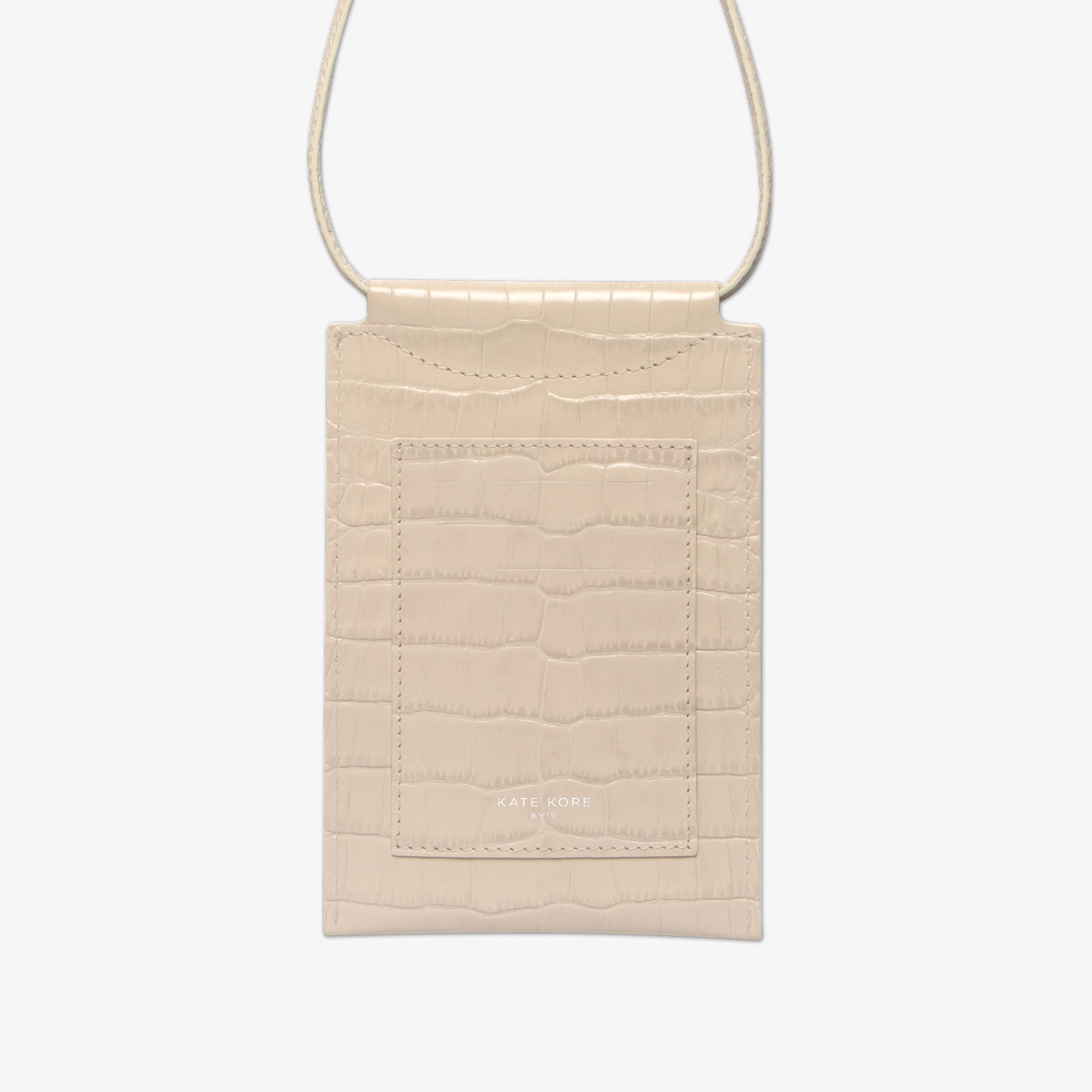 Phone Pouch Croco Ivory
