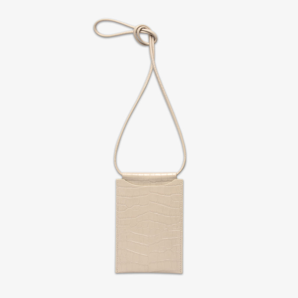Phone Pouch Croco Ivory