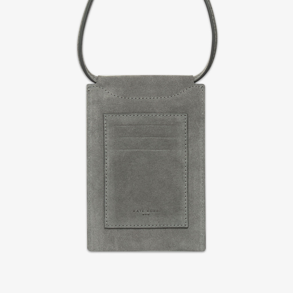 Phone Pouch Grey Suede