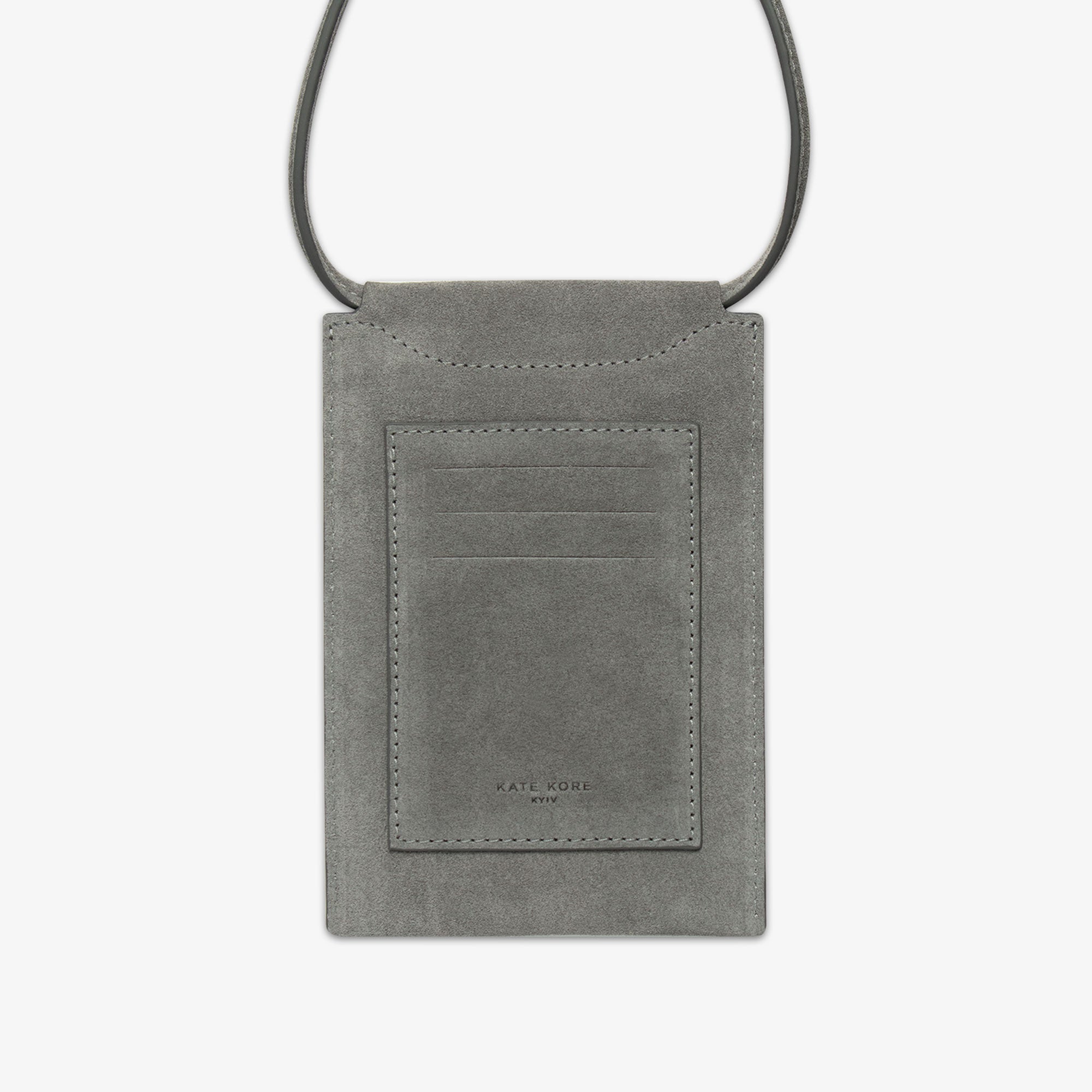 Phone Pouch Grey Suede