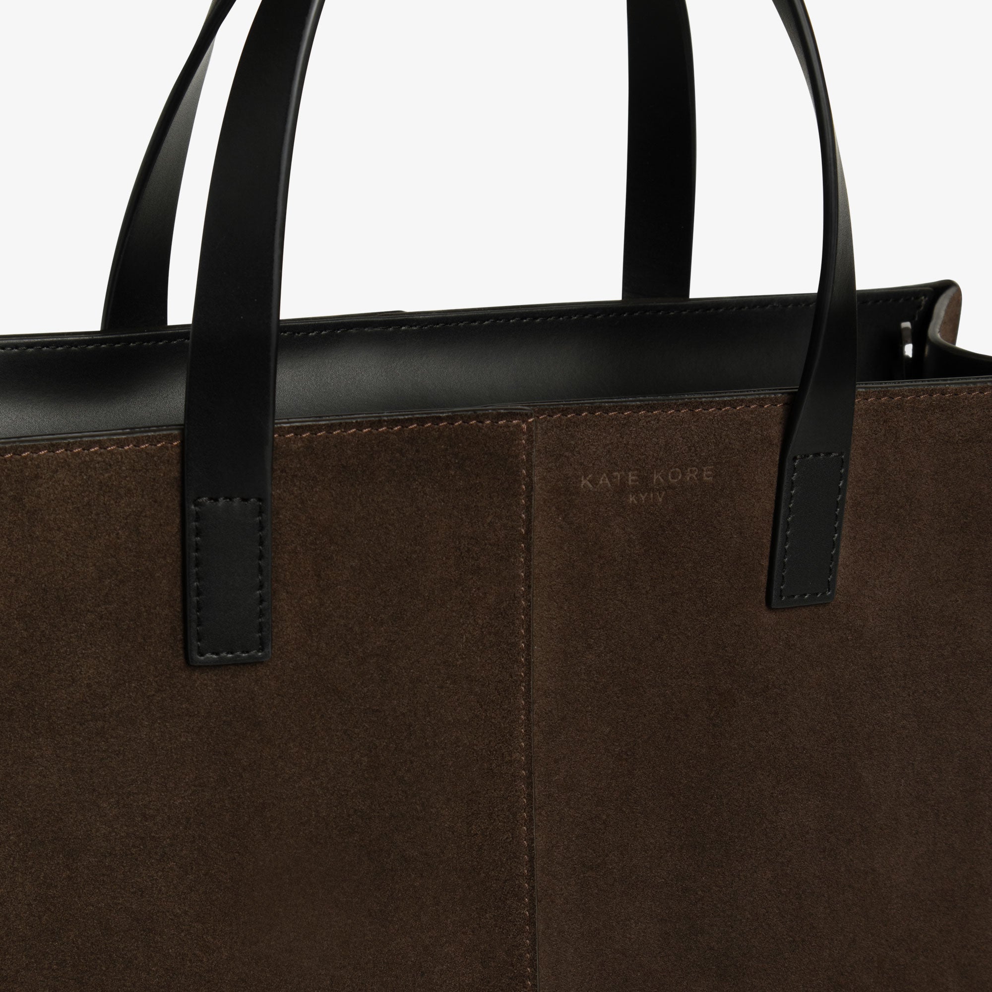 Square Tote Dark Chocolate Suede