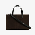 Square Tote Dark Chocolate Suede