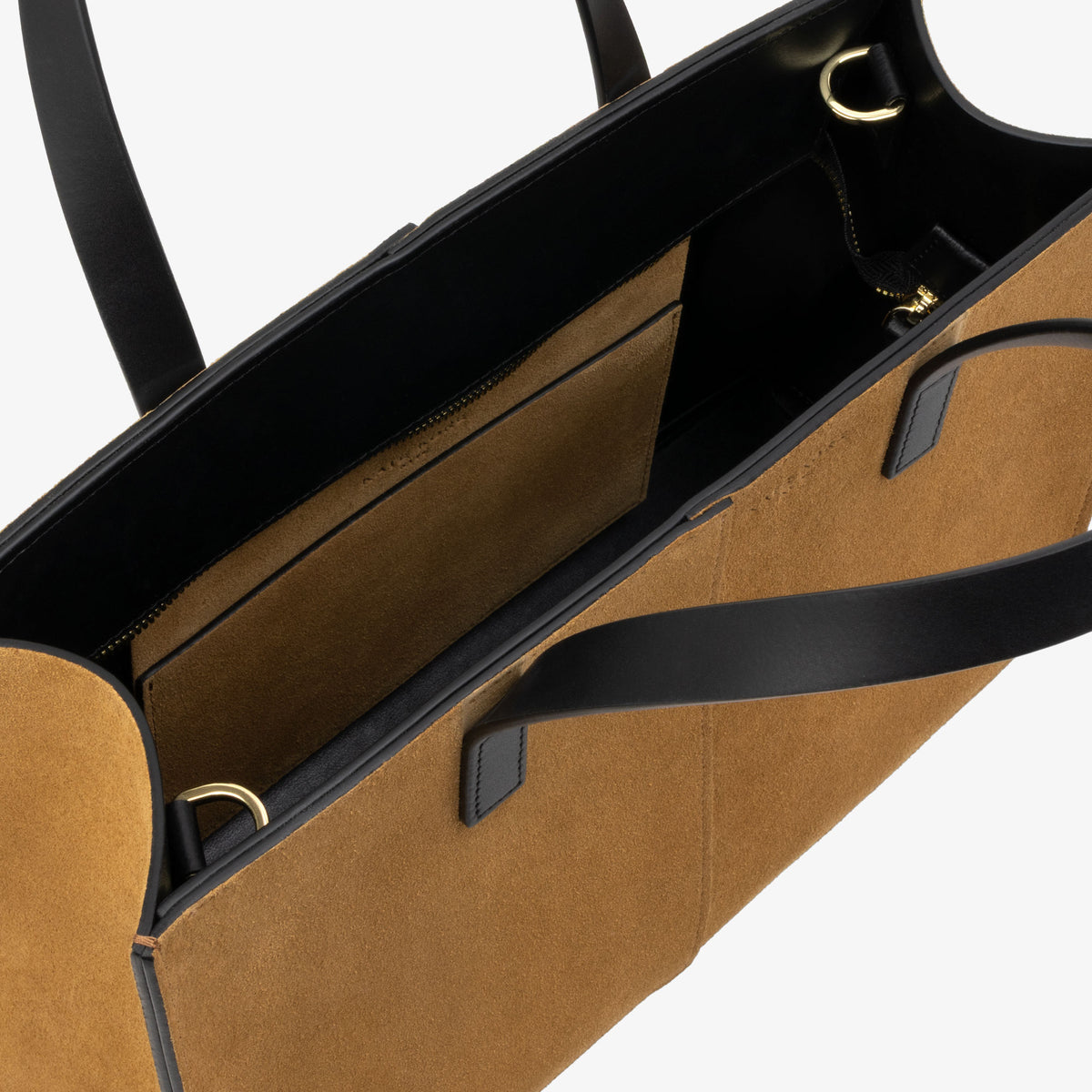 Square Tote Tobacco Suede