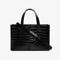 Square Tote Croco Black
