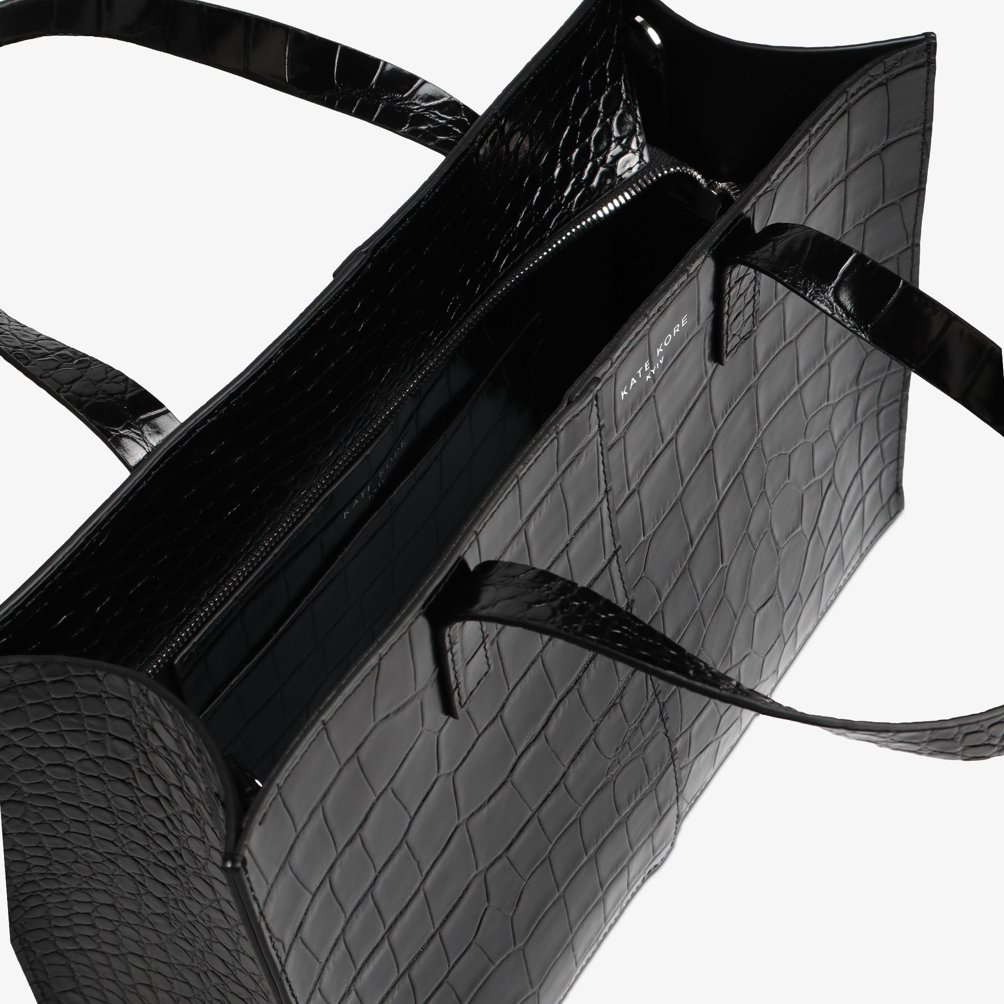 Square Tote Croco Black