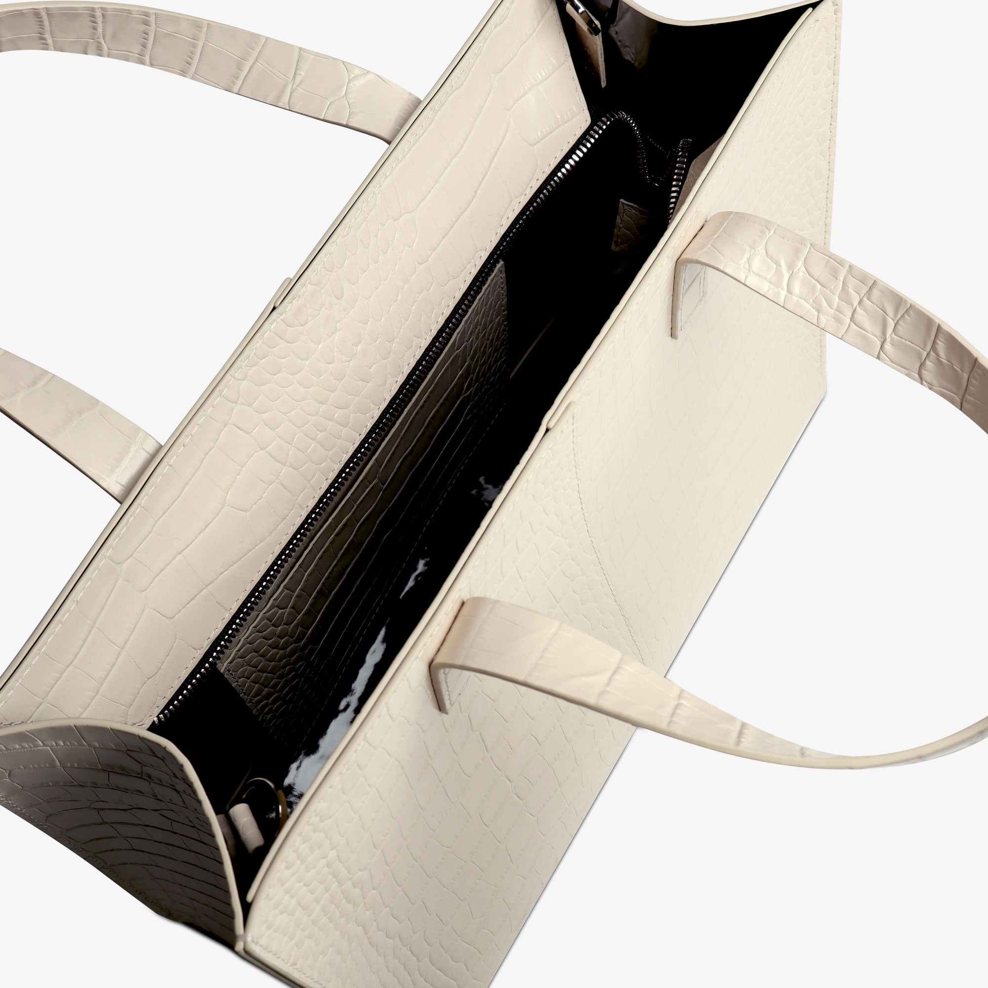 Square Tote Croco Ivory