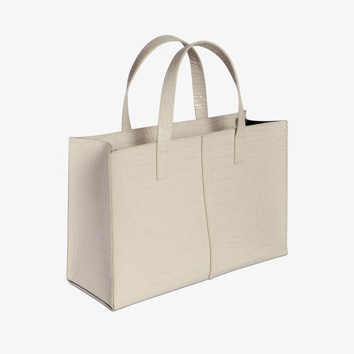 Square Tote Croco Ivory