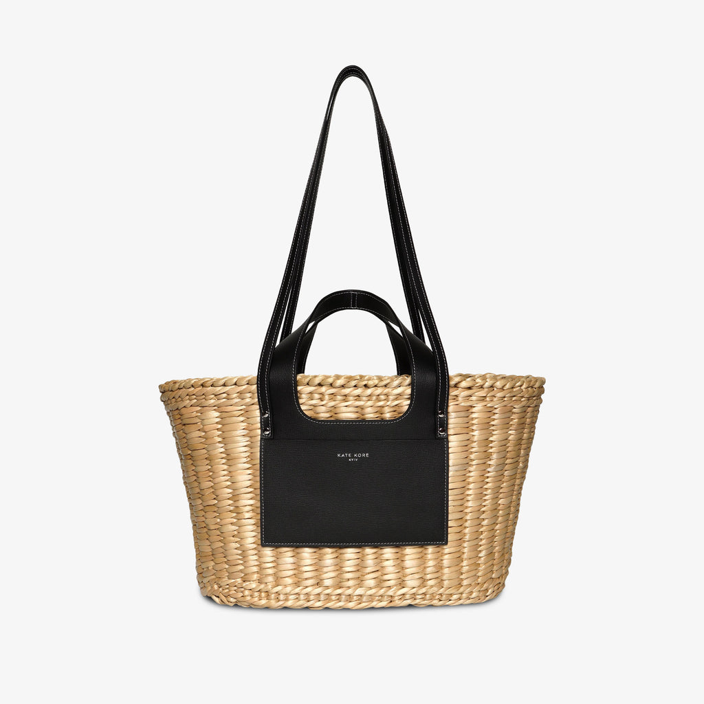 Straw Essence Tote Black