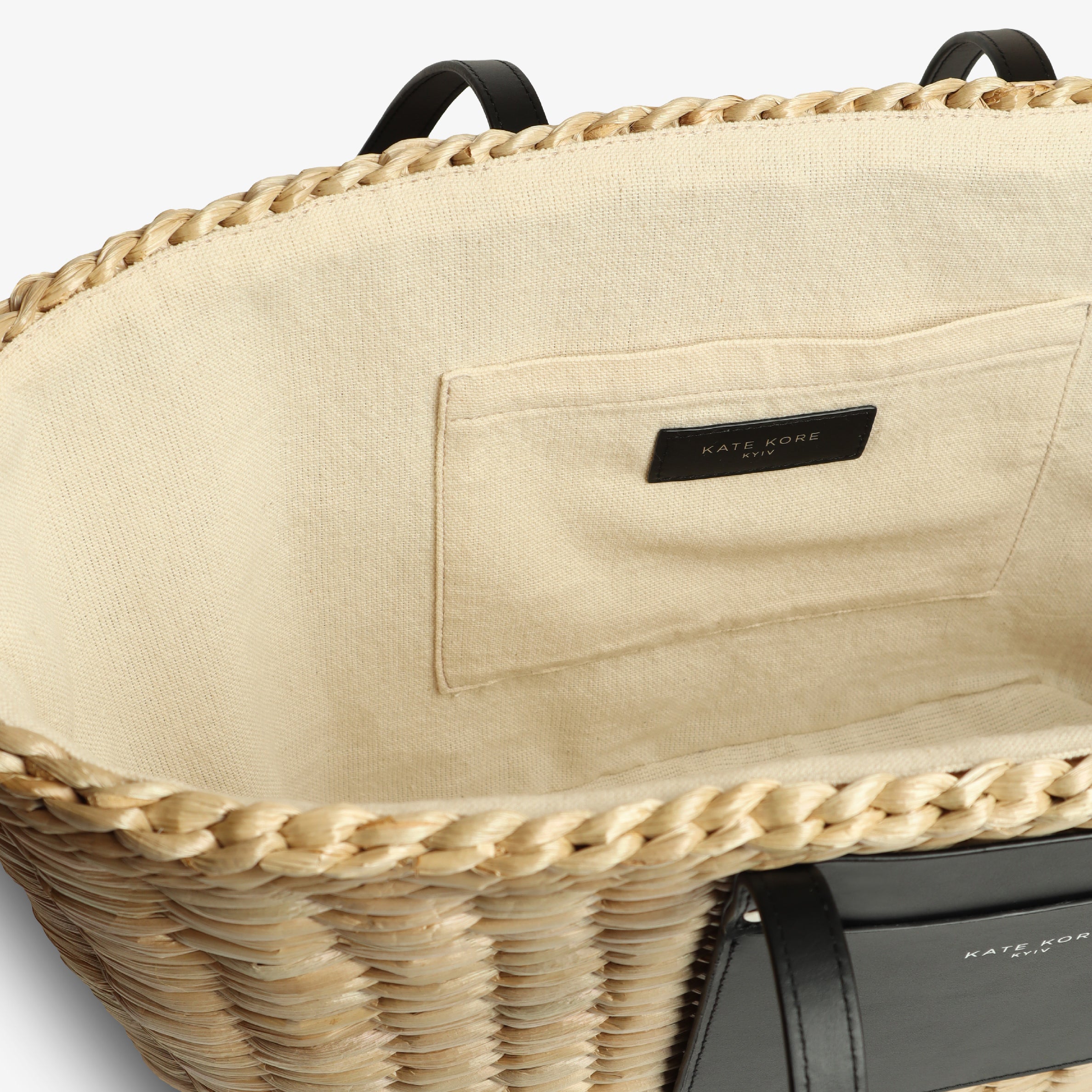 Straw Tote Black