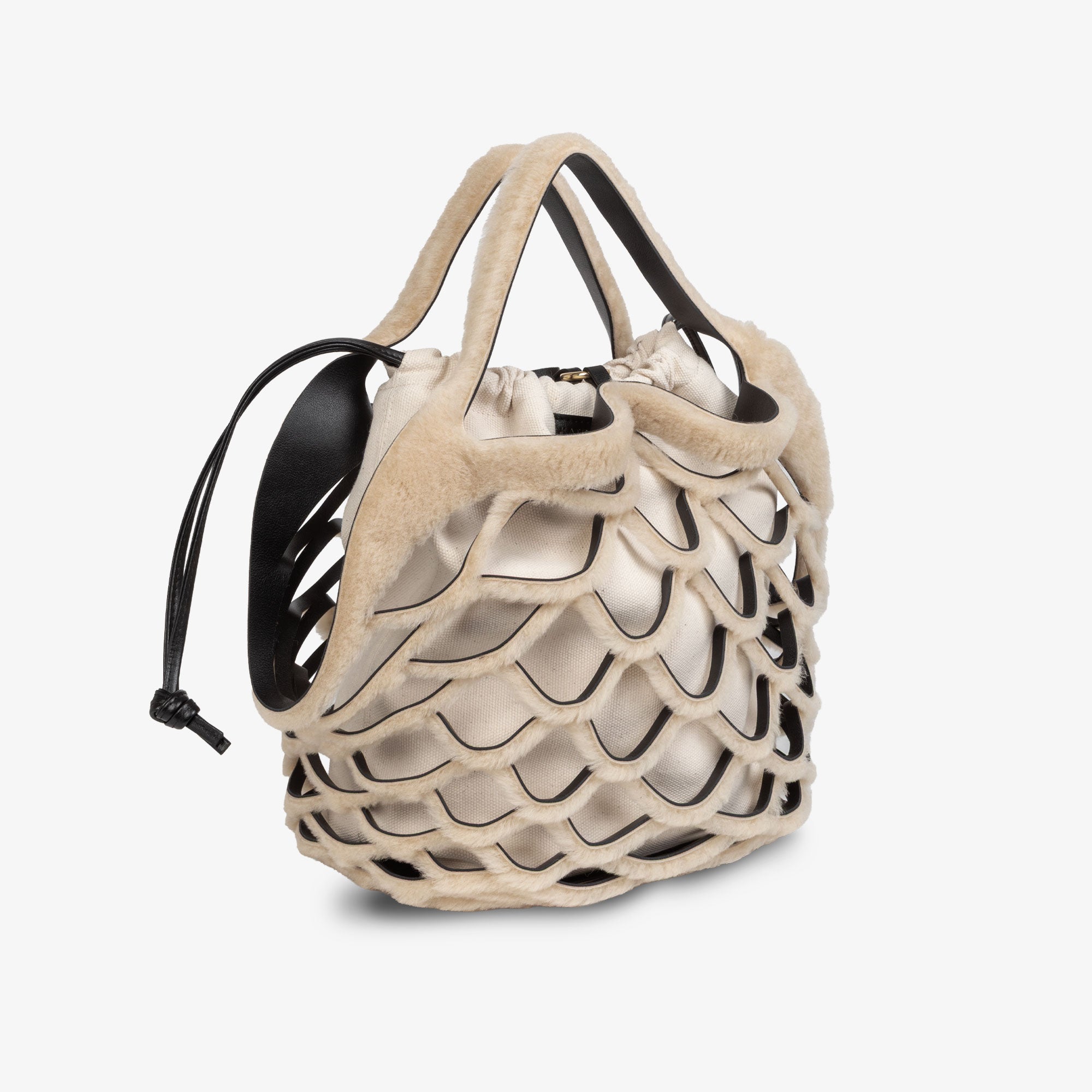 Mesh Tote Black/Fur