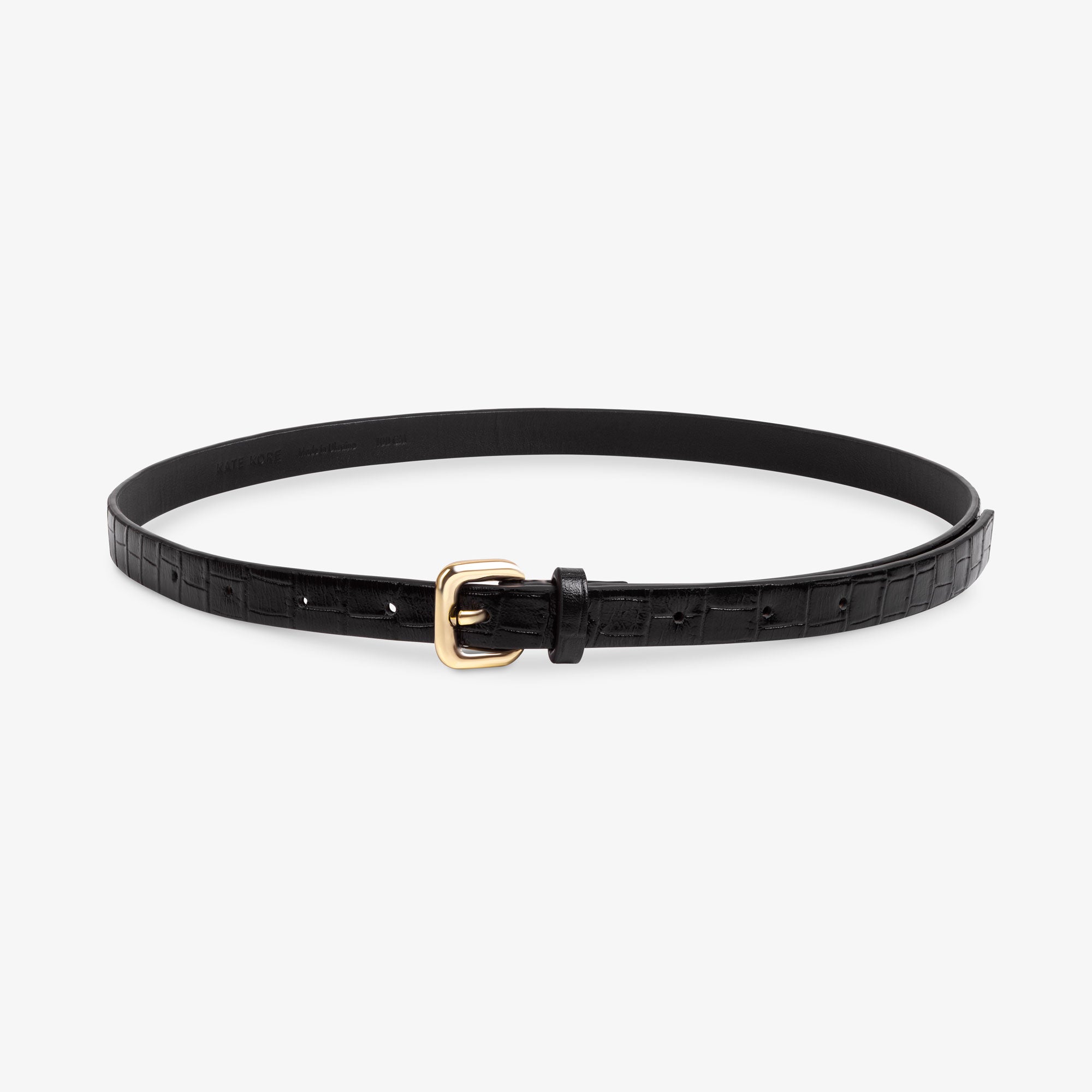 Nobel Thin Belt Croco Black