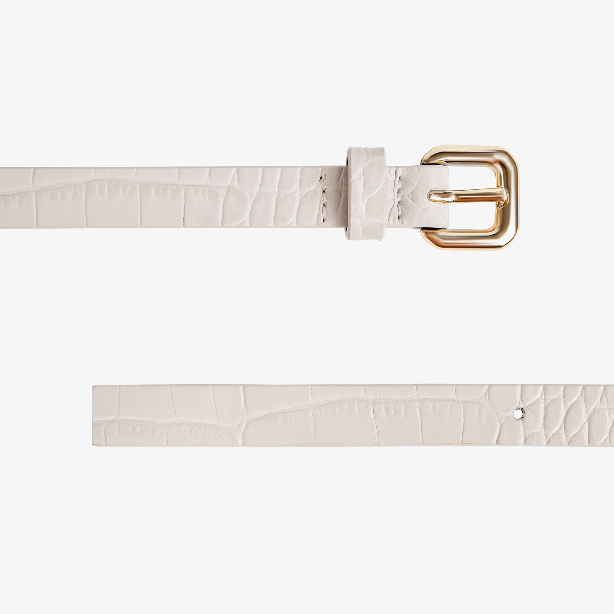 Nobel Thin Belt Croco Ivory