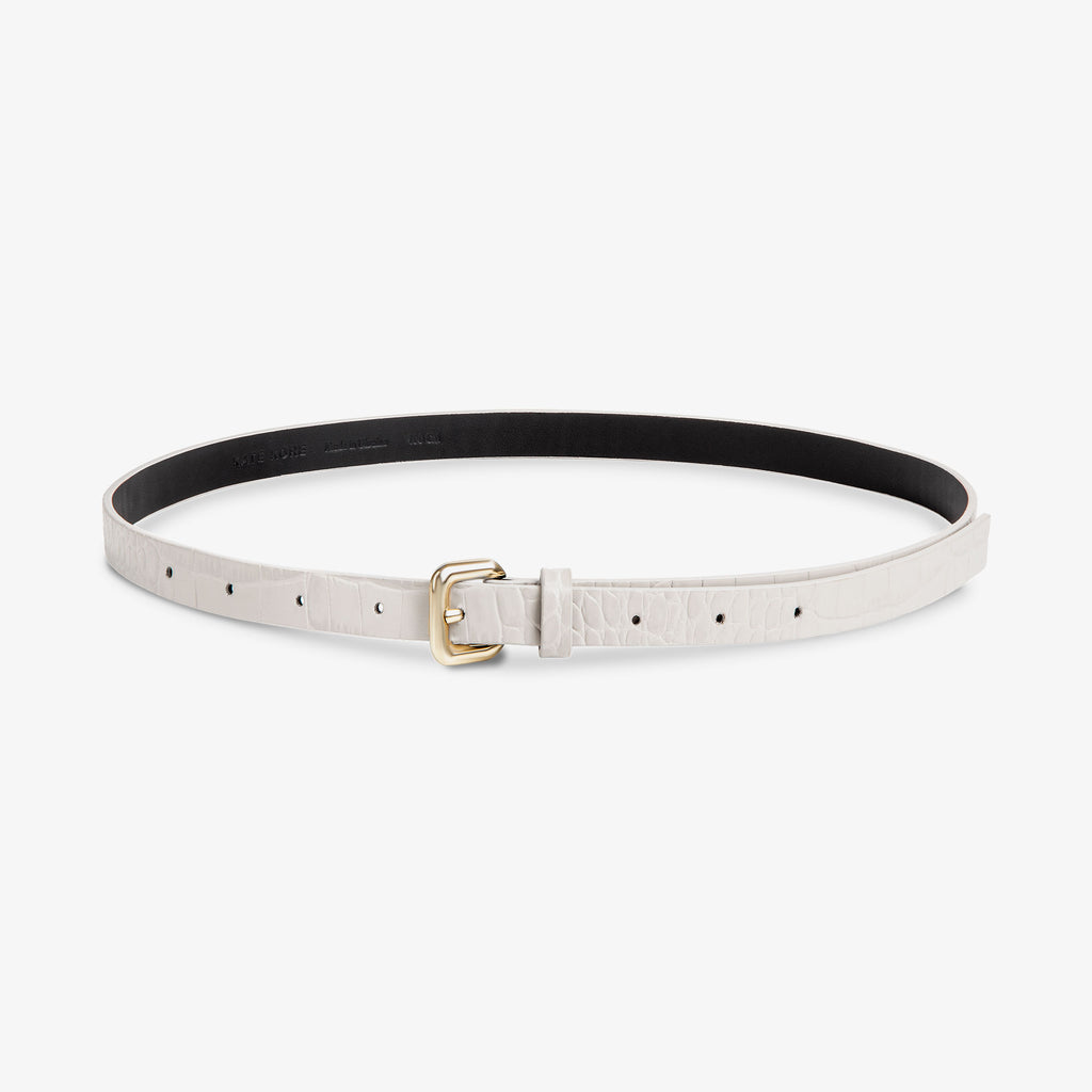 Nobel Thin Belt Croco Ivory