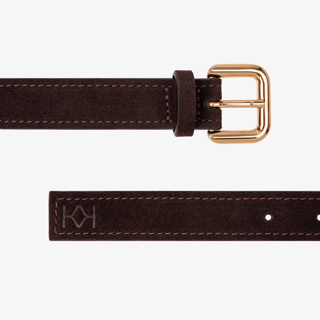 Nobel Belt Dark Chocolate Suede