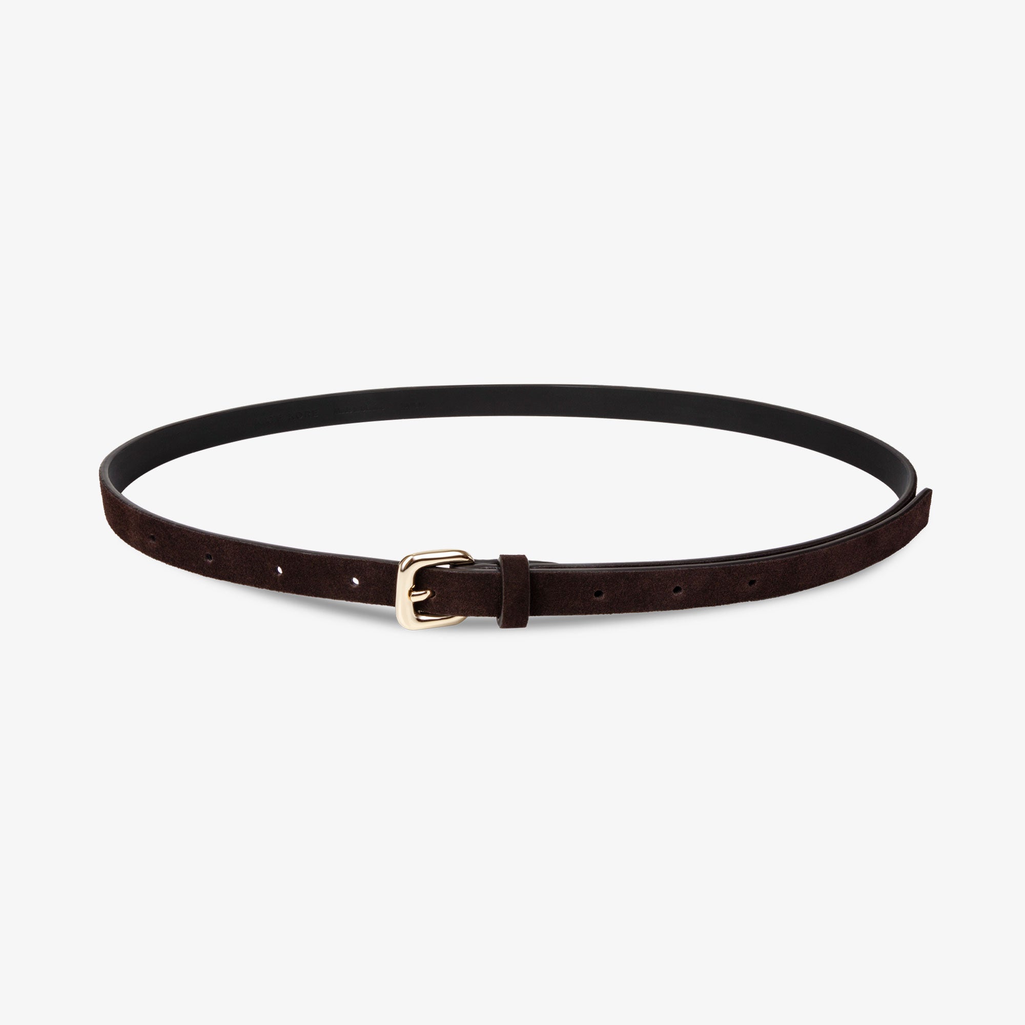 Nobel Thin Belt Dark Chocolate Suede