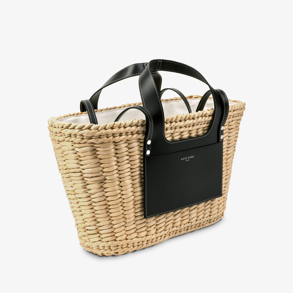 Straw Essence Tote Black