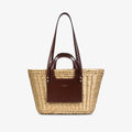 Kate Kore Straw Essence Tote Brown — сумка-тоут з натурального очерету, вигляд спереду