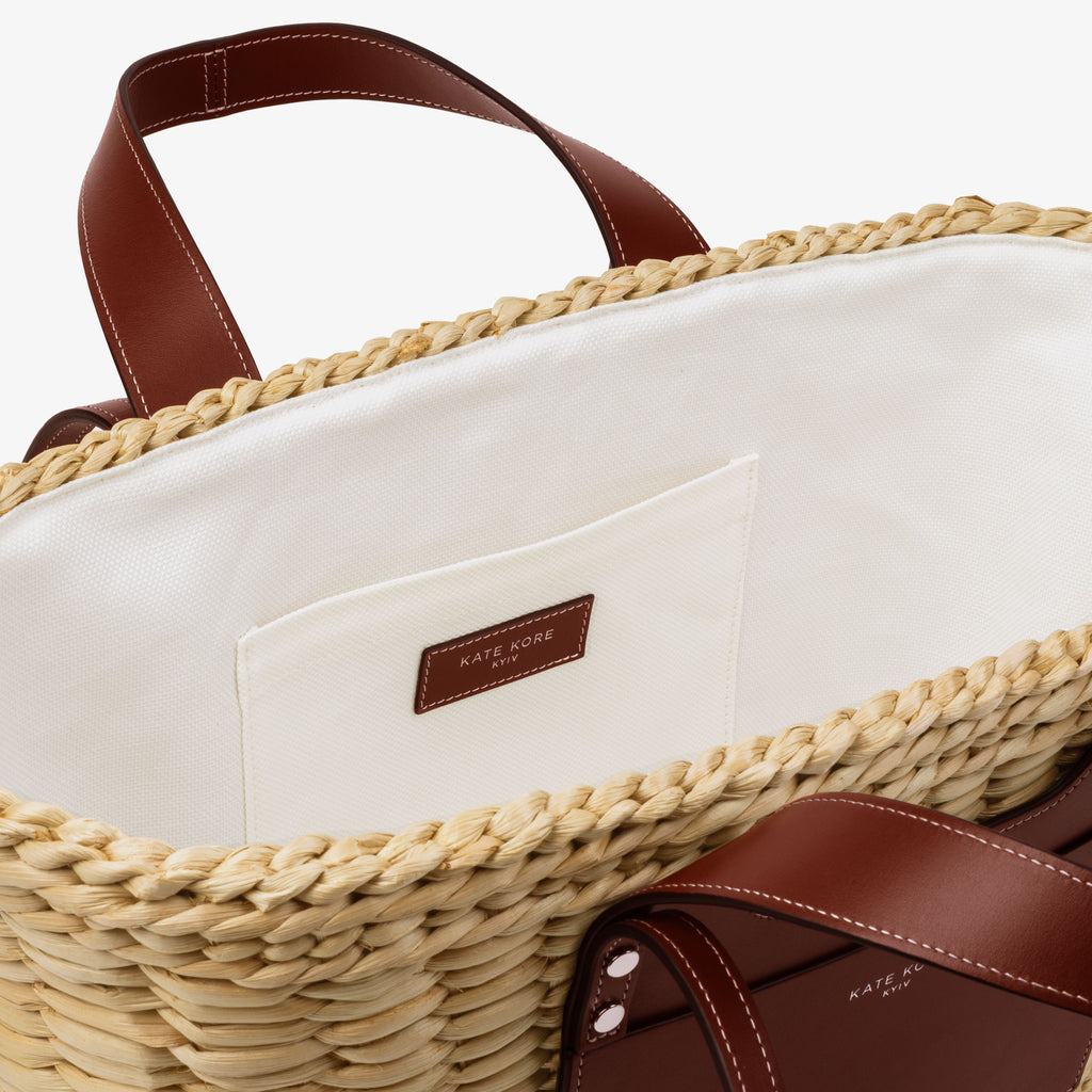 Straw Essence Tote Brown