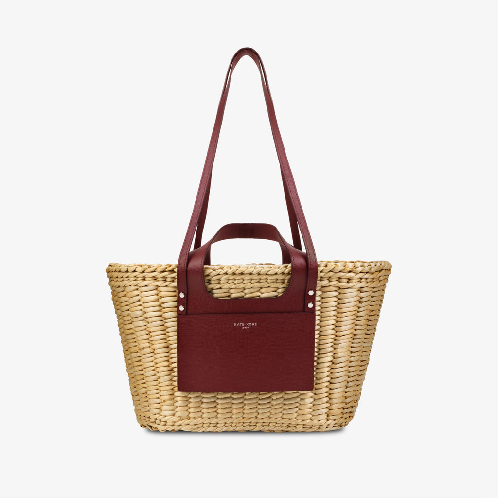 Straw Essence Tote Cherry