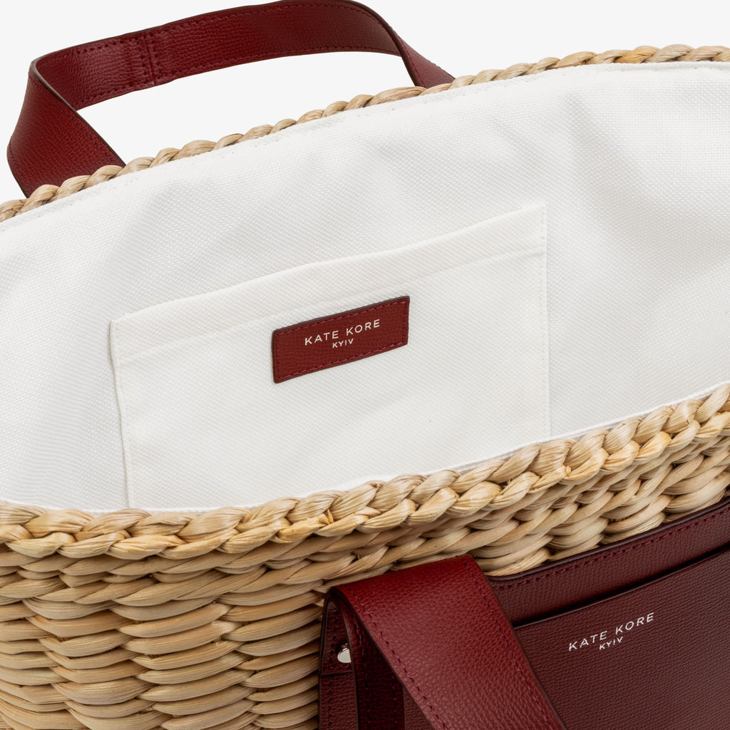 Straw Essence Tote Cherry