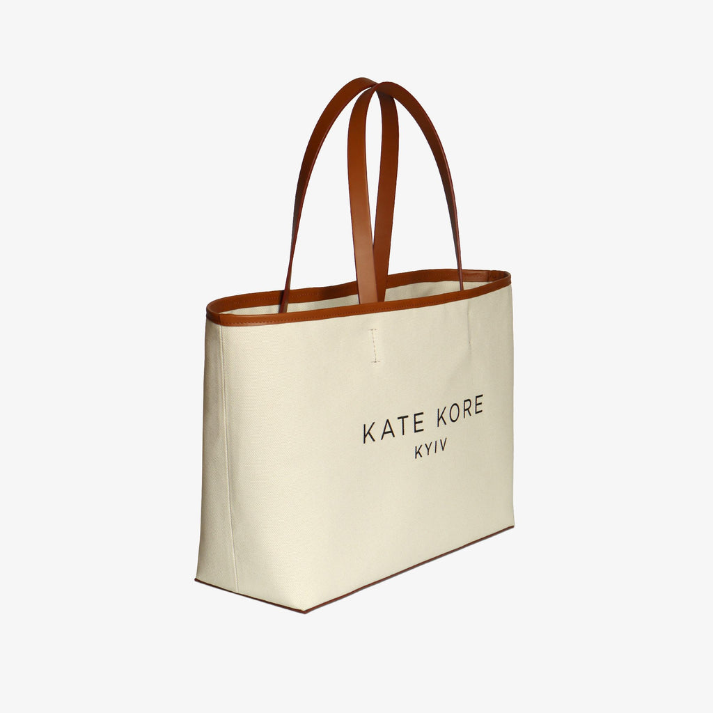 Canvas Logo Tote Amber